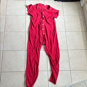 VINTAGE Mens Size Large (42-44) 1980's Healthknit Red Knit LONG JOHNS Backdoor